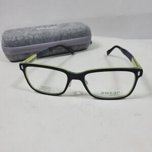Vintage NOS Awear Charmont Eyeglass Frames 53 17 Black Green